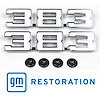 EM01-383A Fender Emblems "383" for 1969 Chevy Camaro, 1970-1974 Chevy Nova