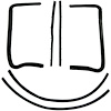 WS13-55VW Vent Window Weather Strip 1955-1957 Chevy Hardtop/Convertible/Nomad Pair - image 1