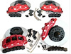 Chevrolet Corvette Front/Rear Brake Upgrade Plain Rotors Red Corvette Logo Calipers SpeedDirect Moun - image 1