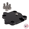 CBW-158B Vacuum Pump Delete Plate w/46030 NPT Port, GM Gen V LT, Billet Aluminum, Black - image 1