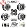 HT179GTAB-KIT GTA Mesh Wheel Set, 1982-1992 Pontiac Firebird GTA [Size: 17"x9"] Black Finish, w/Center Caps & Lug Nuts - image 1