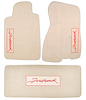 44002-FIREHAWK/10882-TAN Front Carpet Floor Mats & Rear Deck Mat Kit, 1993-2002 Pontiac Firebird, Neutral Tan w/FIREHAWK Logos - image 1