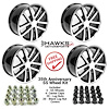 HT179SS35-KIT 10-Spoke SS 35th Anniversary Wheel Set, 2002 Chevy Camaro [Size: 17"x9"] Black w/Machined Face, w/Center Caps/Nuts - image 1