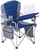 Folding I-Chair with Wineglass Holder [Blue and Gray]