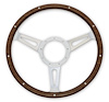Shelby Cobra-Style Wood & Aluminum 14 in. 9-Hole Steering Wheel for 1965-1973 Ford Mustang [Mahogany] - image 1