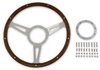 Shelby Cobra-Style Wood & Aluminum 14 in. 9-Hole Steering Wheel for 1965-1973 Ford Mustang [Mahogany] - image 2