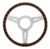 Shelby Cobra-Style Wood & Aluminum 14 in. 9-Hole Steering Wheel for 1965-1973 Ford Mustang [Mahogany] - image 3