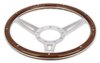 Shelby Cobra-Style Wood & Aluminum 14 in. 9-Hole Steering Wheel for 1965-1973 Ford Mustang [Mahogany] - image 4