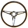 GT350-Style Wood & Aluminum 14 in. 6-Hole Steering Wheel for 1965-1973 Ford Mustang [Mahogany] - image 1