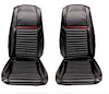 69-M-BUCK-BK-RD Mach 1 Front Bucket Seat Upholstery (Black/Red) - image 1