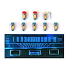 Instrument Panel LED Light Bulb Set for 1964 Ford Mustang w/ Long Speedometer [Blue/White/Red] - image 1