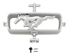 Officially-Licensed Ford Grille Emblem for 1964-1965 Ford Mustang [Right-Facing Horse and Corral Logo] Chrome - image 1