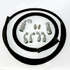 HK026 Power Steering Hose Kit, GM Steering Box (early) to Remote Reservoir [Black AQP] - image 1