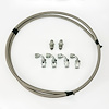 HK222 Power Steering Braided Hose Kit, GM Steering Box (late) to -6AN Reservoir [Stainless] - image 1