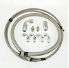 HK226 Power Steering Braided Hose Kit, GM Steering Box (early) to Remote Reservoir [Stainless]
