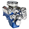 SFM53P Pulley Kit for Small Block Ford 351W, w/ Alternator/Power Steering, Short Water Pump [Polished] - image 1