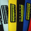 SR 01119 2 in. Shoulder Pads w/Racing Patch [Blue w/Yellow Patch]