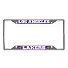 14796 Chrome-Metal License Plate Frame, 6.25 in. x 12.25 in., Los Angeles Lakers [Purple Logo] - image 1