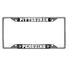 14886 Chrome-Metal License Plate Frame, 6.25 in. x 12.25 in., Pittsburgh Penguins - image 1