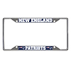 17211 Chrome-Metal License Plate Frame, 6.25 in. x 12.25 in., New England Patriots [Navy Logo] - image 1