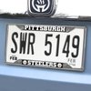 17212 Chrome-Metal License Plate Frame, 6.25 in. x 12.25 in., Pittsburgh Steelers [Black Logo] - image 2