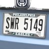 17215 Chrome-Metal License Plate Frame, 6.25 in. x 12.25 in., Philadelphia Eagles [Green Logo] - image 2