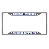 21384 Chrome-Metal License Plate Frame, 6.25 in. x 12.25 in., New York Giants [Dark Blue Logo] - image 1