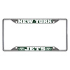 21569 Chrome-Metal License Plate Frame, 6.25 in. x 12.25 in., New York Jets [Green Logo] - image 1