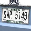 21569 Chrome-Metal License Plate Frame, 6.25 in. x 12.25 in., New York Jets [Green Logo] - image 2