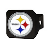 22604 Black-Metal Hitch Cover w/ 3D Color Emblem, Pittsburgh Steelers [White] - image 1