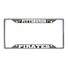 26686 Chrome-Metal License Plate Frame, 6.25 in. x 12.25 in., Pittsburgh Pirates [Black Logo] - image 1