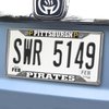 26686 Chrome-Metal License Plate Frame, 6.25 in. x 12.25 in., Pittsburgh Pirates [Black Logo] - image 2