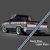 9000 1981-91 GM Full-Size Truck 2-Tone Paint Break Stripe Kit, Dark Blue/Light Slate - image 1