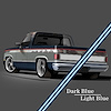 9001 1981-1991 GM Full-Size Truck 2-Tone Paint Break Stripe Kit, Dark Blue/Light Blue - image 1