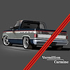 9004 1981-91 GM Full-Size Truck 2-Tone Paint Break Stripe Kit, Vermillion/Dk Carmine - image 1