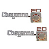 9774 Front Fender Emblem Set 1975-1980 Chevy Cheyenne 3/4 Ton - "Cheyenne 20" - image 1