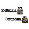 9921 1975-80 Chevy Truck Front Fender "Scottsdale 10" Emblems W/Fasteners, Pair - image 1