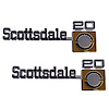 9922 1975-80 Chevy Truck Front Fender "Scottsdale 20" Emblems W/Fasteners, Pair - image 1