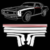 TPG-6736 Stencil And Red Vinyl Hockey Stick Stripe Kit For 1969 Chevy Camaro SS - image 1