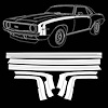 TPG-6737 Original Style Hockey Stick Stencil Only Stripe Kit for 1969 Chevy Camaro - image 1