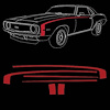 TPG-6739 Original Style Hockey Stick Vinyl Red Stripe Kit for 1969 Chevy Camaro - image 1