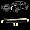 TPG-6741 Original Style Hockey Stick Vinyl White Stripe Kit for 1969 Chevy Camaro - image 1