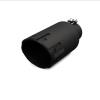GEM Billet Exhaust Tip, 2.5 in. Inlet/5 in. Outlet x 12 in. Length, Aluminum/304 Stainless Steel, HAMMER Cut [Black Finish] - image 1
