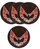 Center Cap Inserts for 1979-1981 Pontiac Firebird Snowflake and Turbo Wheels [Black with Red Outline Bird] - image 1