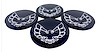 Center Cap Inserts for 1977-1981 Pontiac Firebird Snowflake and Turbo Wheels  [Black with Chrome Outline Bird] - image 1