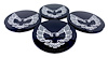 Center Cap Inserts for 1977-1981 Pontiac Firebird Snowflake and Turbo Wheels [Black with Silver Outline Bird] - image 1