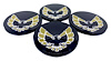 Center Cap Inserts for 1977-1981 Pontiac Firebird Snowflake and Turbo Wheels [Black with Yellow Outline Bird] - image 1