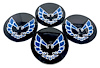 Center Cap Inserts for 1977-1981 Pontiac Firebird Snowflake and Turbo Wheels [Black with Blue Outline Bird]
