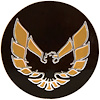 Snowflake Wheel Center Cap Insert Black with Gold Bird - image 1