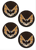 Snowflake Wheel Center Cap Insert Set fits for 1980-1981 Snowflake Wheels and 1979-1981 Turbo Wheels [Black with Gold Bird] - image 1